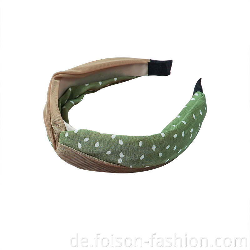 Hot Selling Classic Polka Dot Double Layers Cross Hair Band2